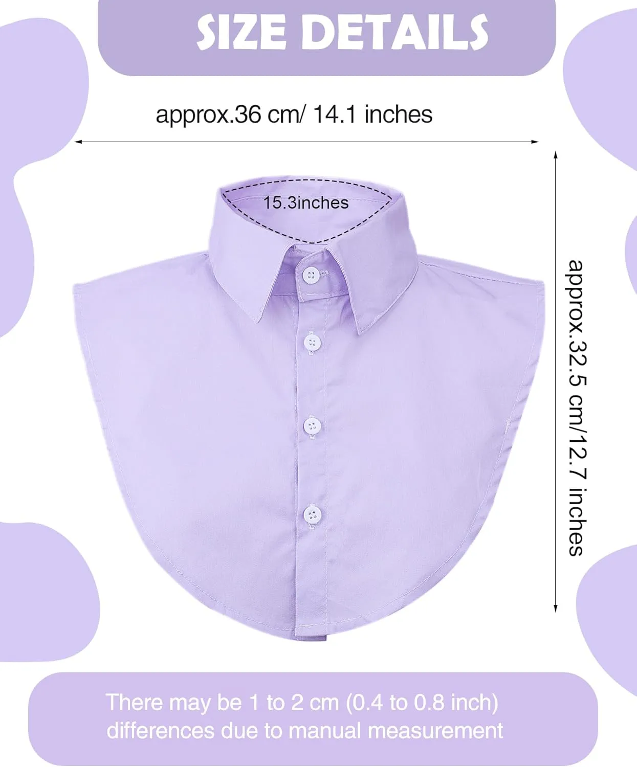 Syhood 4 Pcs Fake Collar Detachable False Dickey Collar Half Shirts Round for Women Outfits