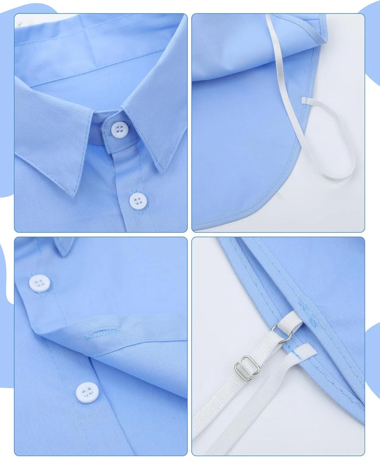Syhood 4 Pcs Fake Collar Detachable False Dickey Collar Half Shirts Round for Women Outfits