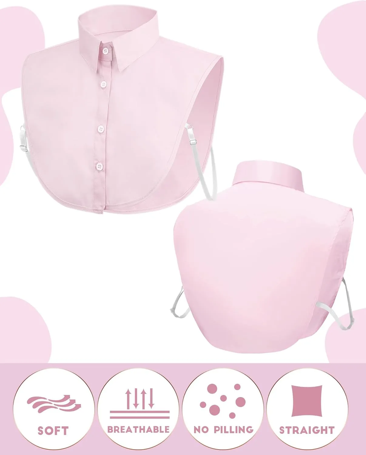 Syhood 4 Pcs Fake Collar Detachable False Dickey Collar Half Shirts Round for Women Outfits