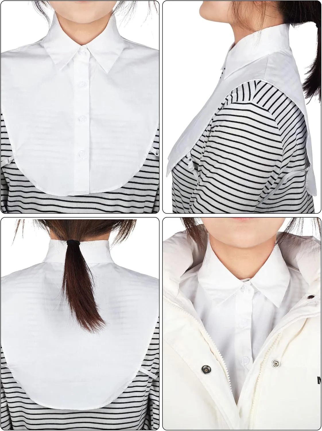 Syhood 4 Pcs Fake Collar Detachable False Dickey Collar Half Shirts Round for Women Outfits