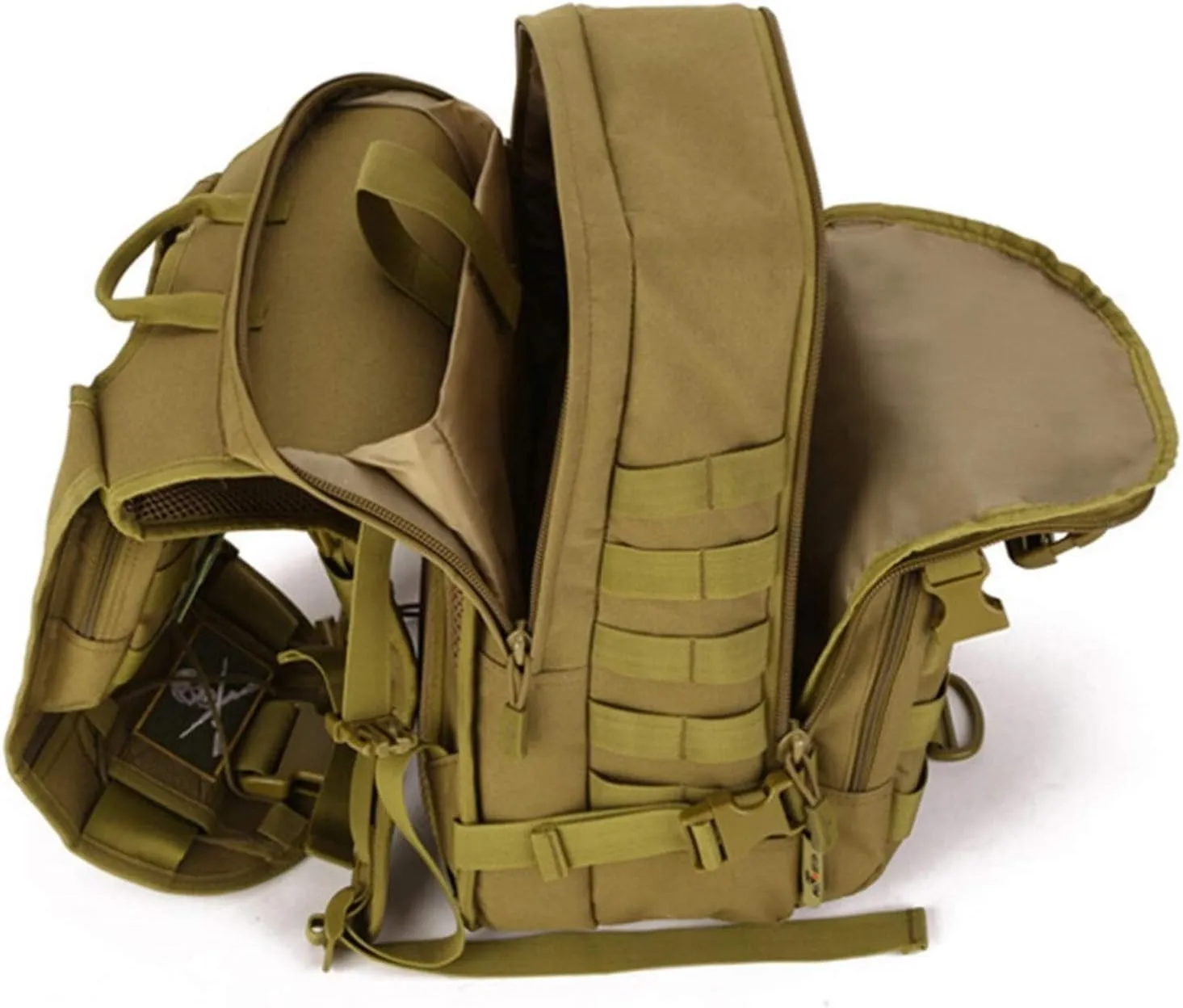 Tactical Backpack 40L Military Backpack 900D Nylon Waterproof Army Rucksack Camping Hiking Fishing Hunting Bag(S413-40-Jungle digital)