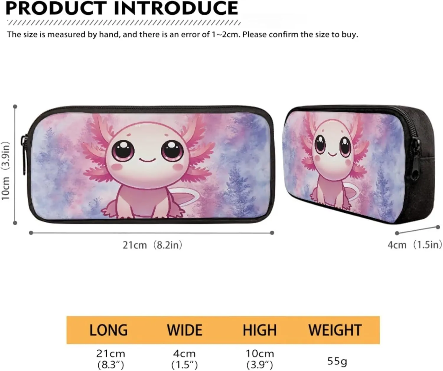 Talayituse Axolotl Forest Print 3 Pieces Backpack for Teens Girls, Kids School Backpack with Lunch Box Pencil Case Set, 17" Schoolbag Bookbag for Elementary Middle High School Students