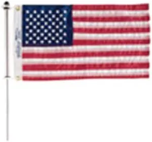 Taylor Made Products 916 Aluminum Boat 3/4-Inch Flag Pole With Charlevoix Clips (24-Inch)