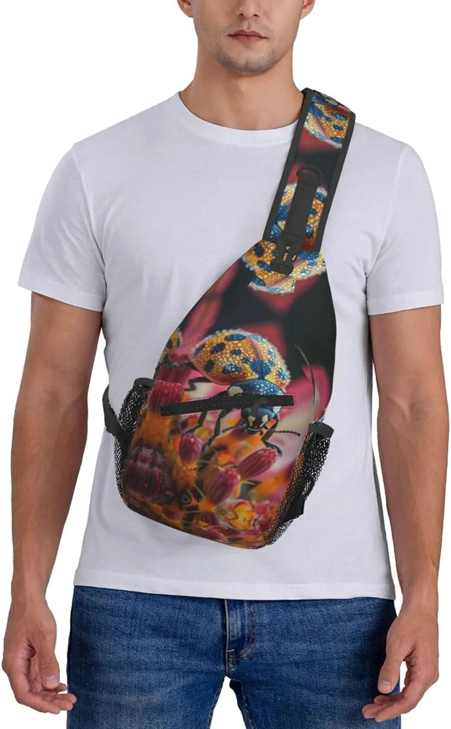 The Hard Shell Of The Ladybug Sling Bag For Men Crossbody Backpack,Women Shoulder Bag For Travel Sport