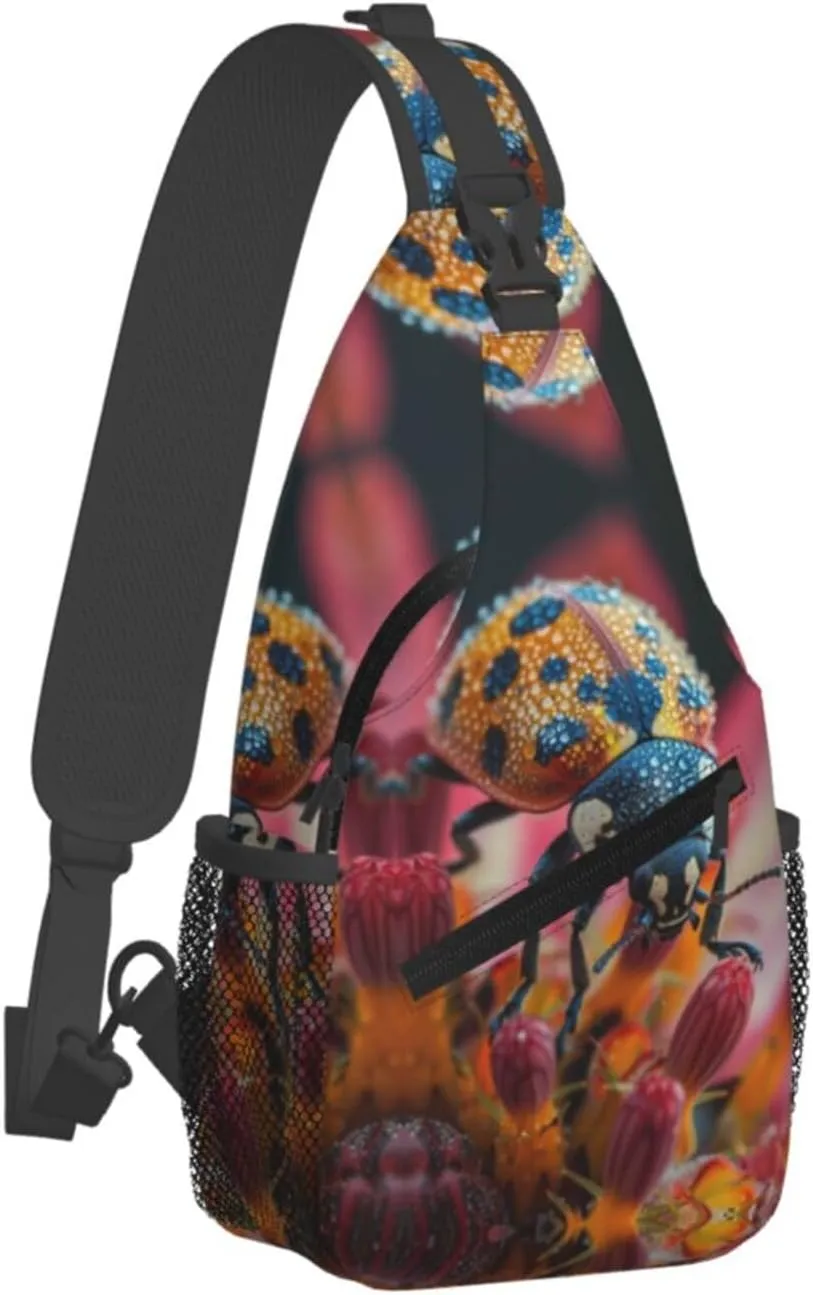 The Hard Shell Of The Ladybug Sling Bag For Men Crossbody Backpack,Women Shoulder Bag For Travel Sport