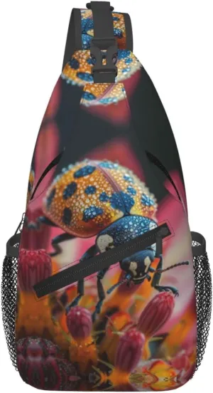 The Hard Shell Of The Ladybug Sling Bag For Men Crossbody Backpack,Women Shoulder Bag For Travel Sport