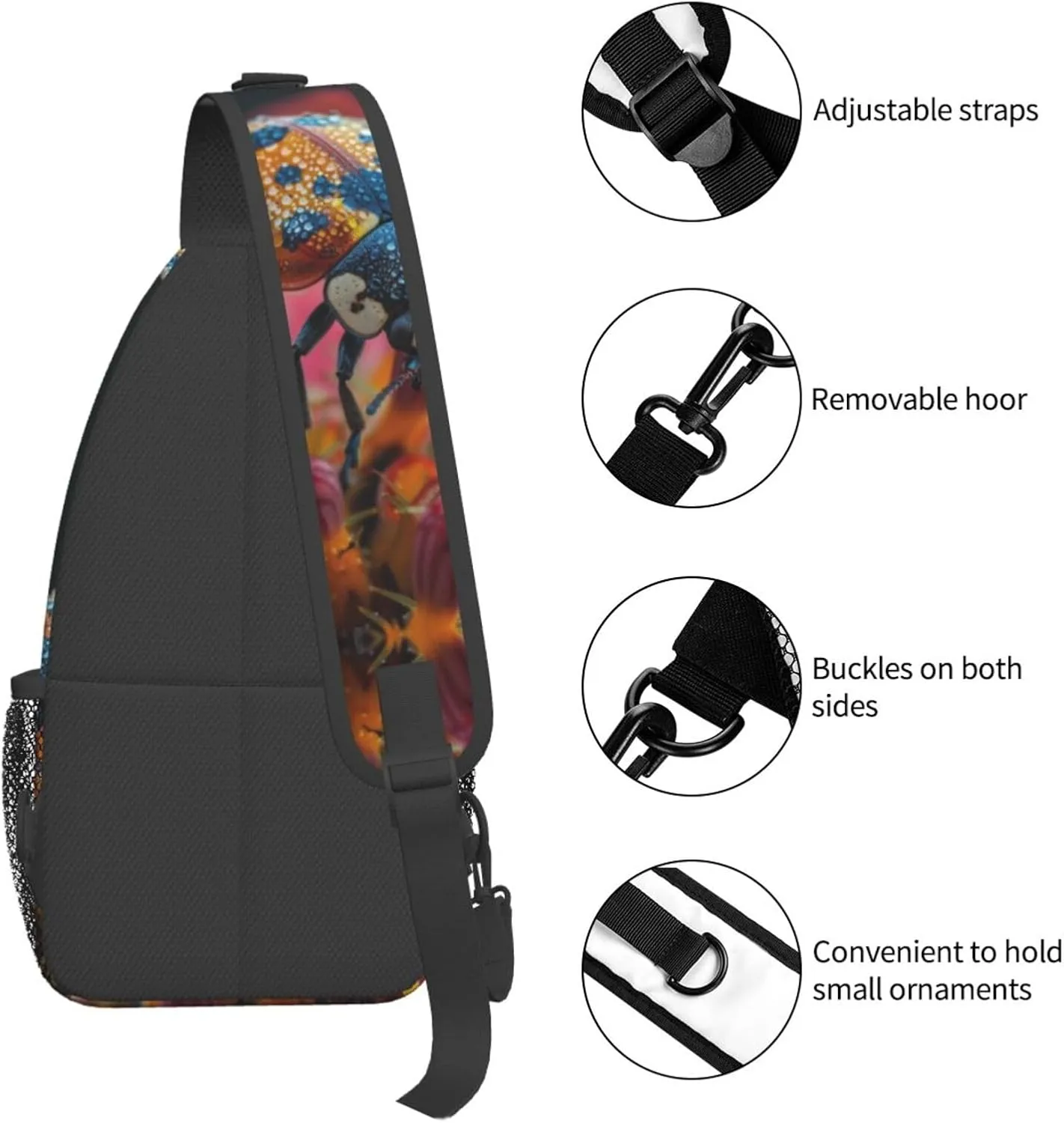 The Hard Shell Of The Ladybug Sling Bag For Men Crossbody Backpack,Women Shoulder Bag For Travel Sport