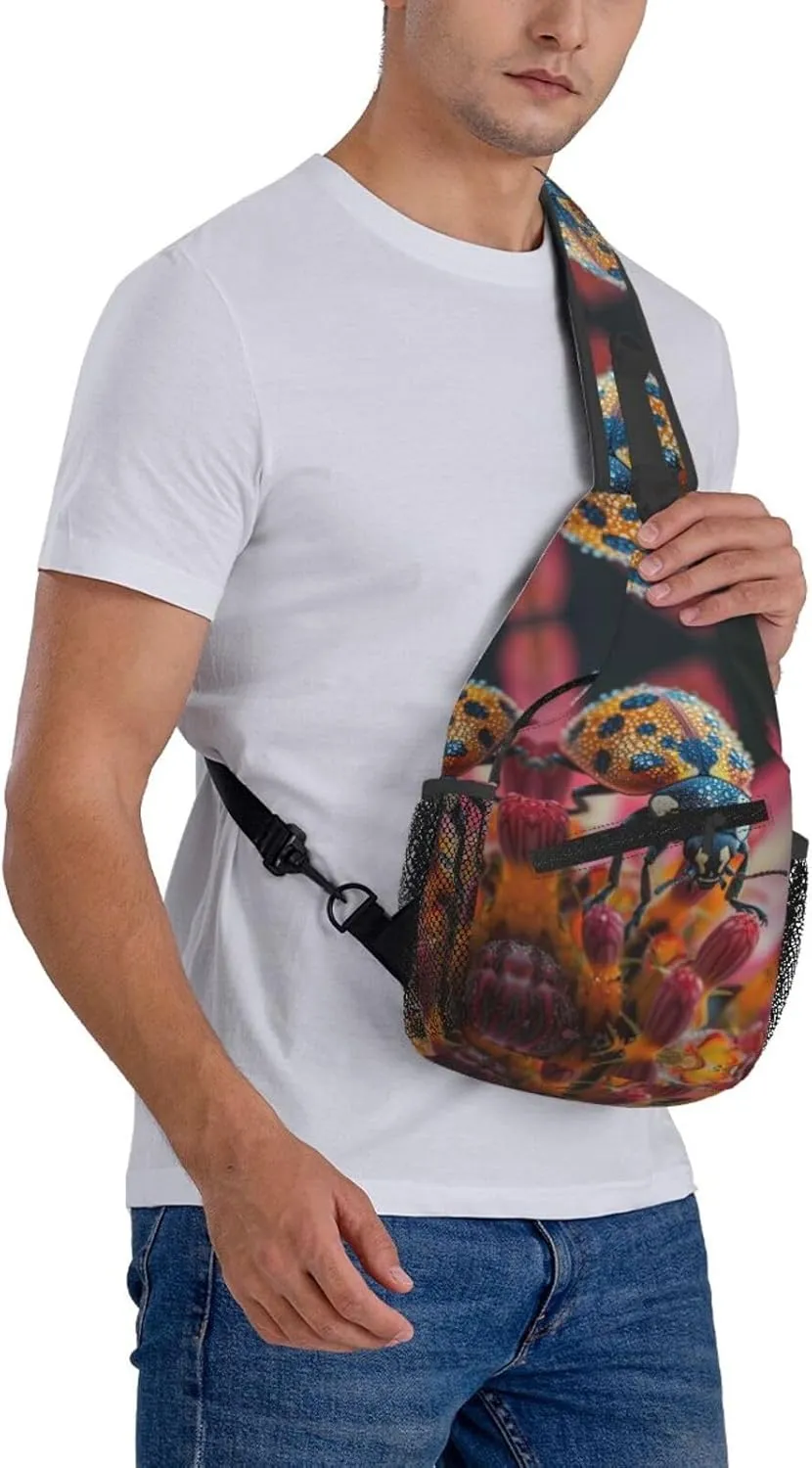 The Hard Shell Of The Ladybug Sling Bag For Men Crossbody Backpack,Women Shoulder Bag For Travel Sport