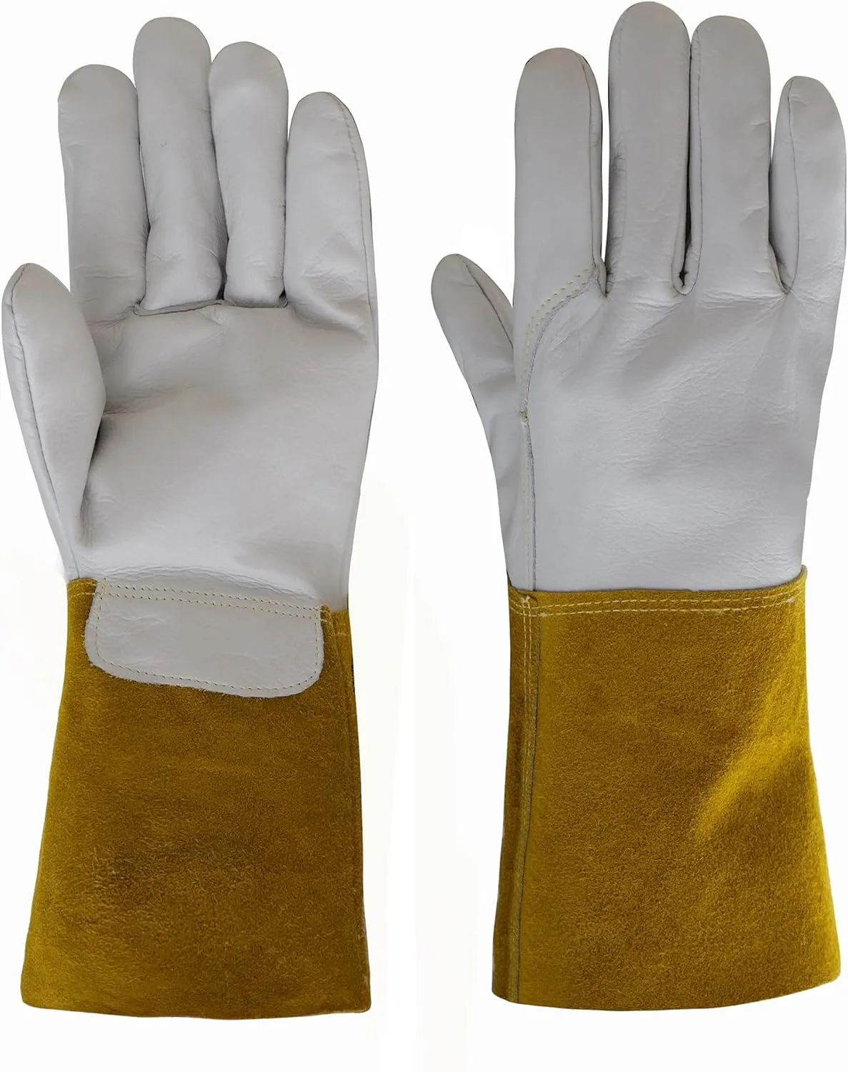 Tig Welding Gloves Unlined Grain Cowhide leather with 4" Cuff and fireproof Thread Stitch Welders Gloves