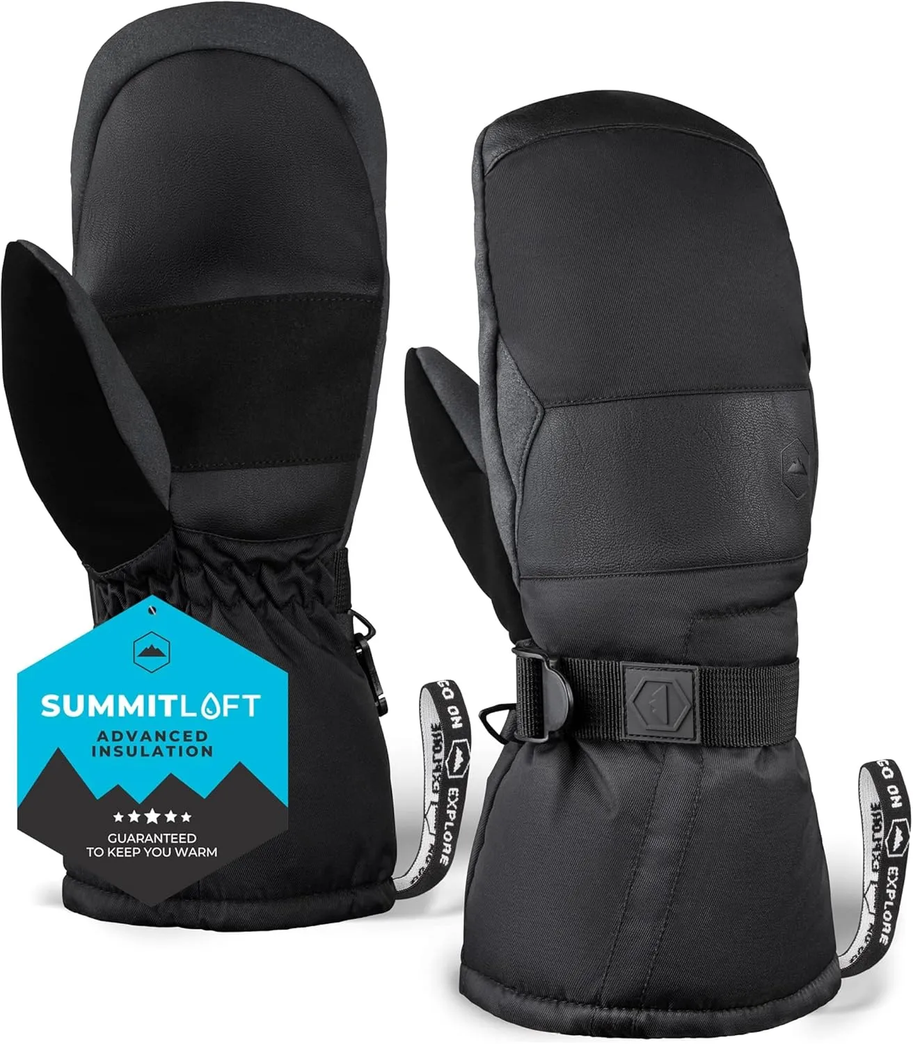 Tough Outdoors Winter Ski Mittens Men & Women - Adult Snow Mitts for Cold Weather - Waterproof Gloves Snowboarding, Skiing
