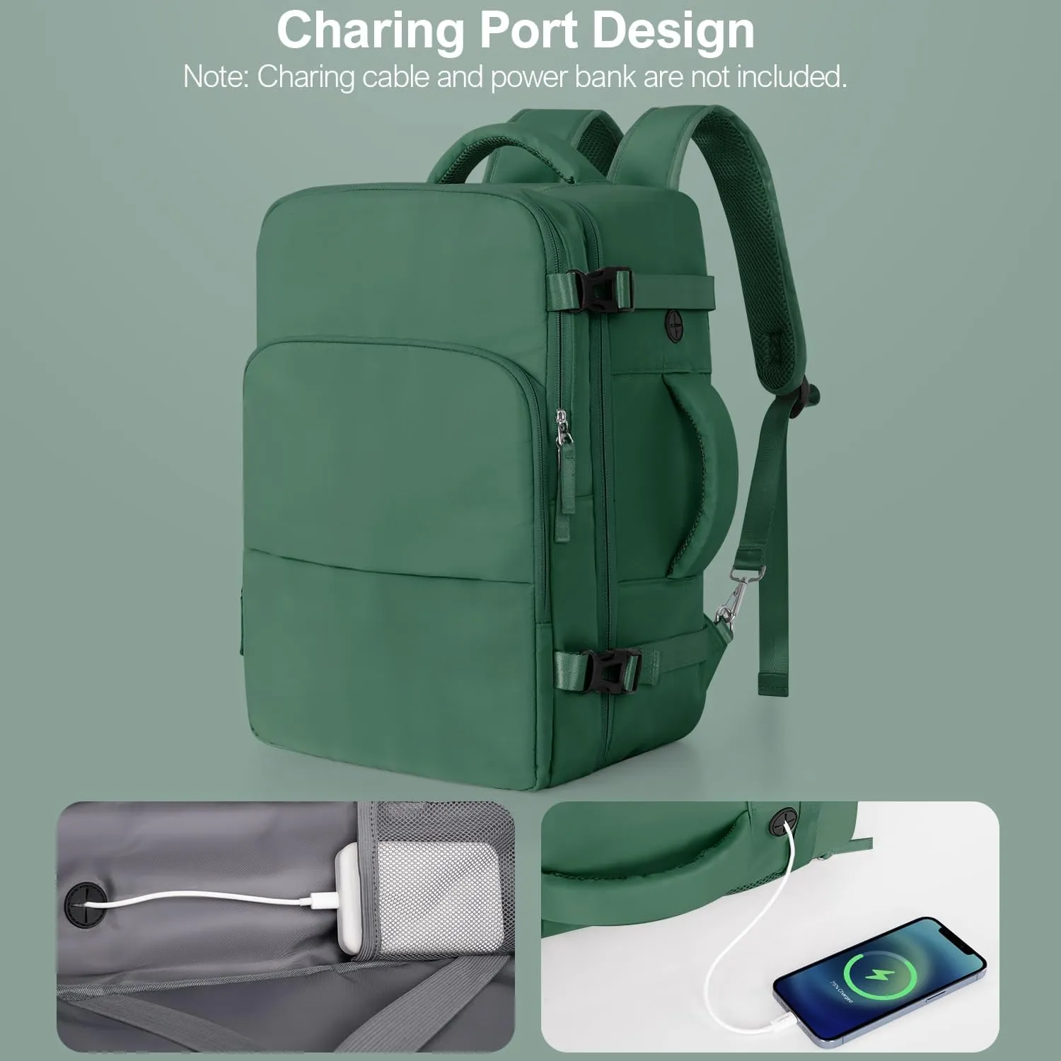 Travel Backpack, Flight Approved Backpack, College Backpack Bag, Casual Daypack, Hiking Backpack, Waterproof Carry On Business Backpack, Fit 16 Inch Laptop