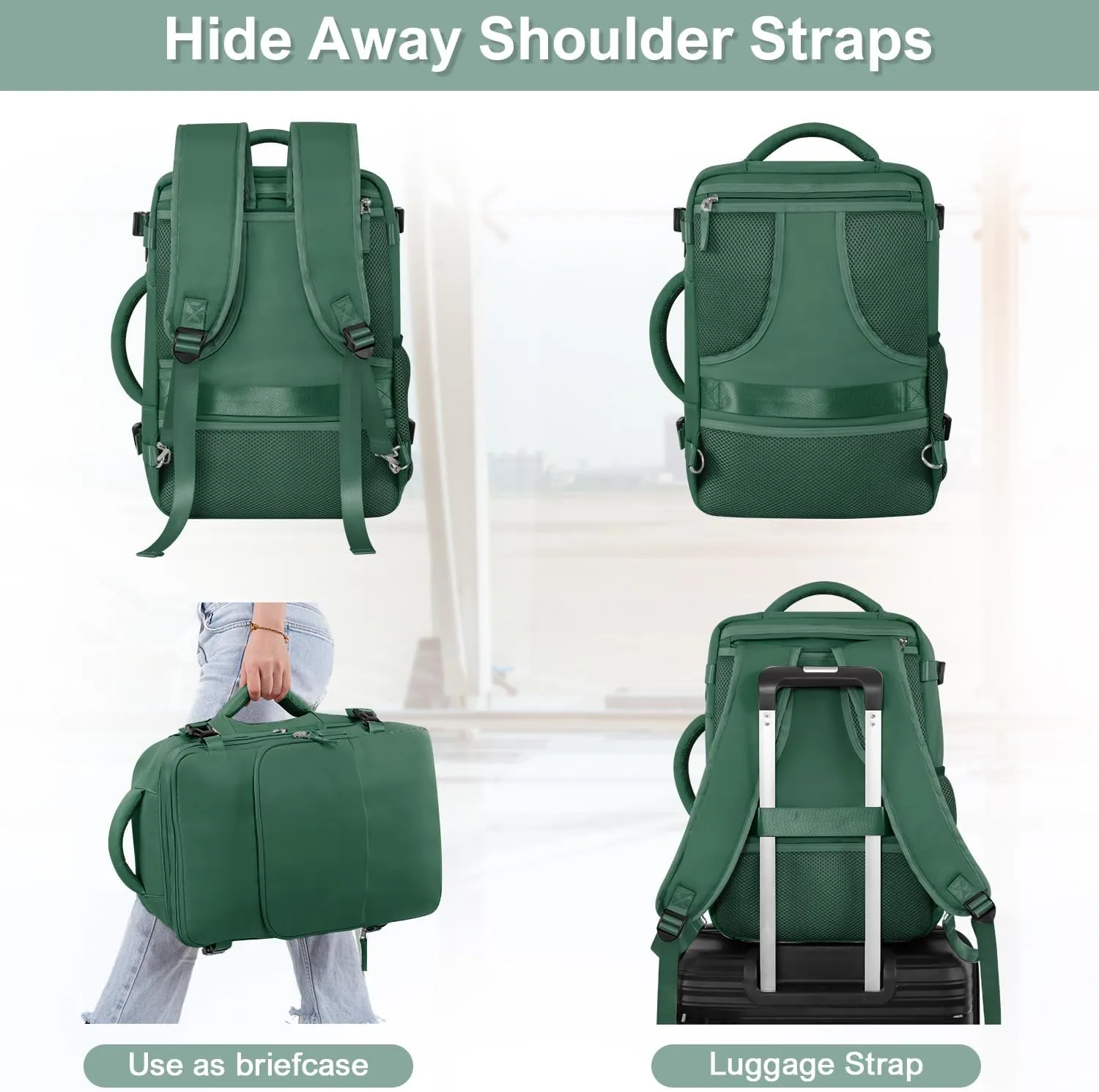 Travel Backpack, Flight Approved Backpack, College Backpack Bag, Casual Daypack, Hiking Backpack, Waterproof Carry On Business Backpack, Fit 16 Inch Laptop