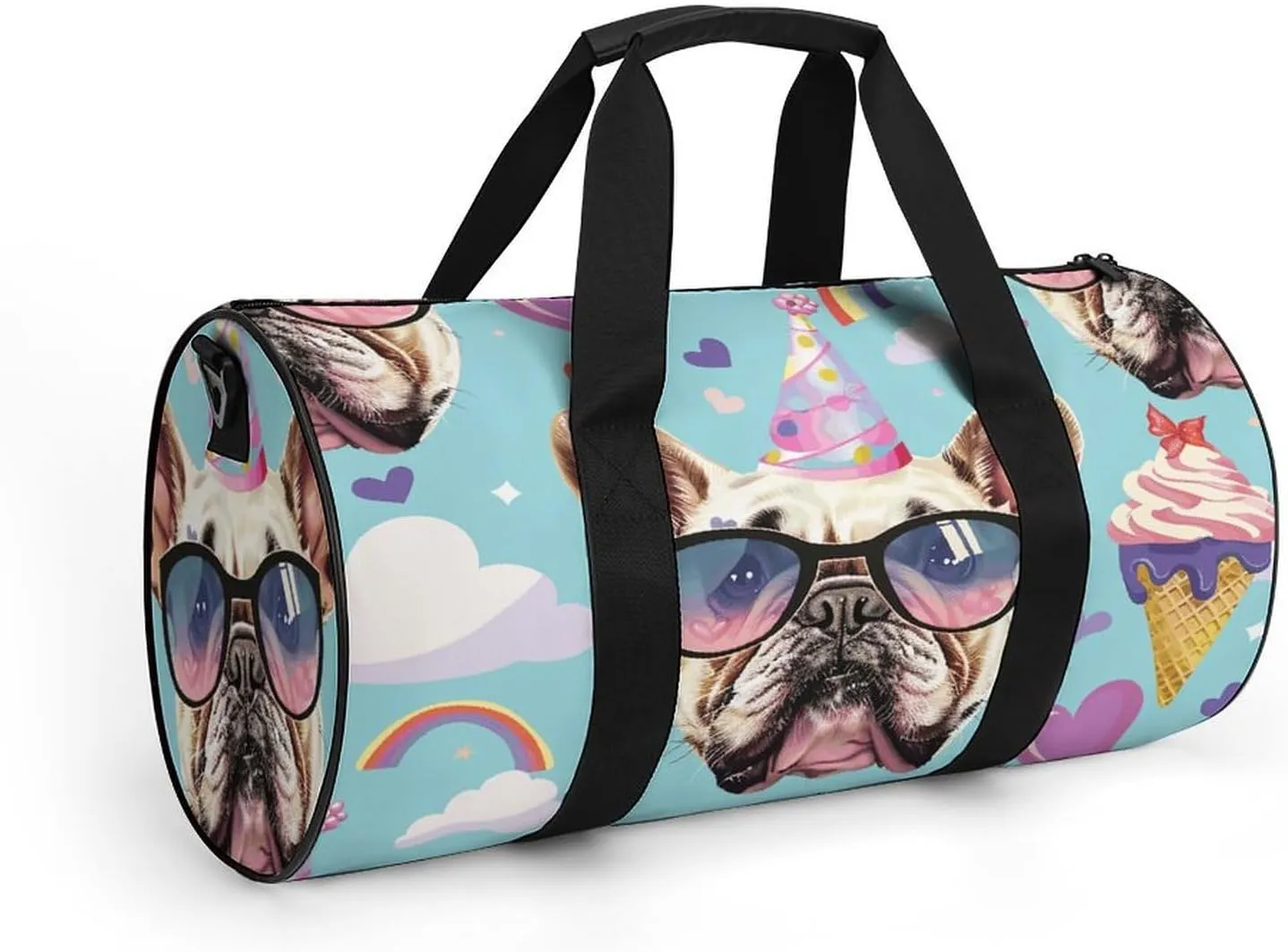 Travel Duffel Bag for Men And Women,Cartoon Style Pattern Waterproof Sports Fitness Bag Portable Travel Duffel Bag