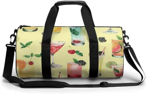 Travel Duffel Bag for Men And Women,Colorful Wine Pattern Waterproof Sports Fitness Bag Portable Travel Duffel Bag