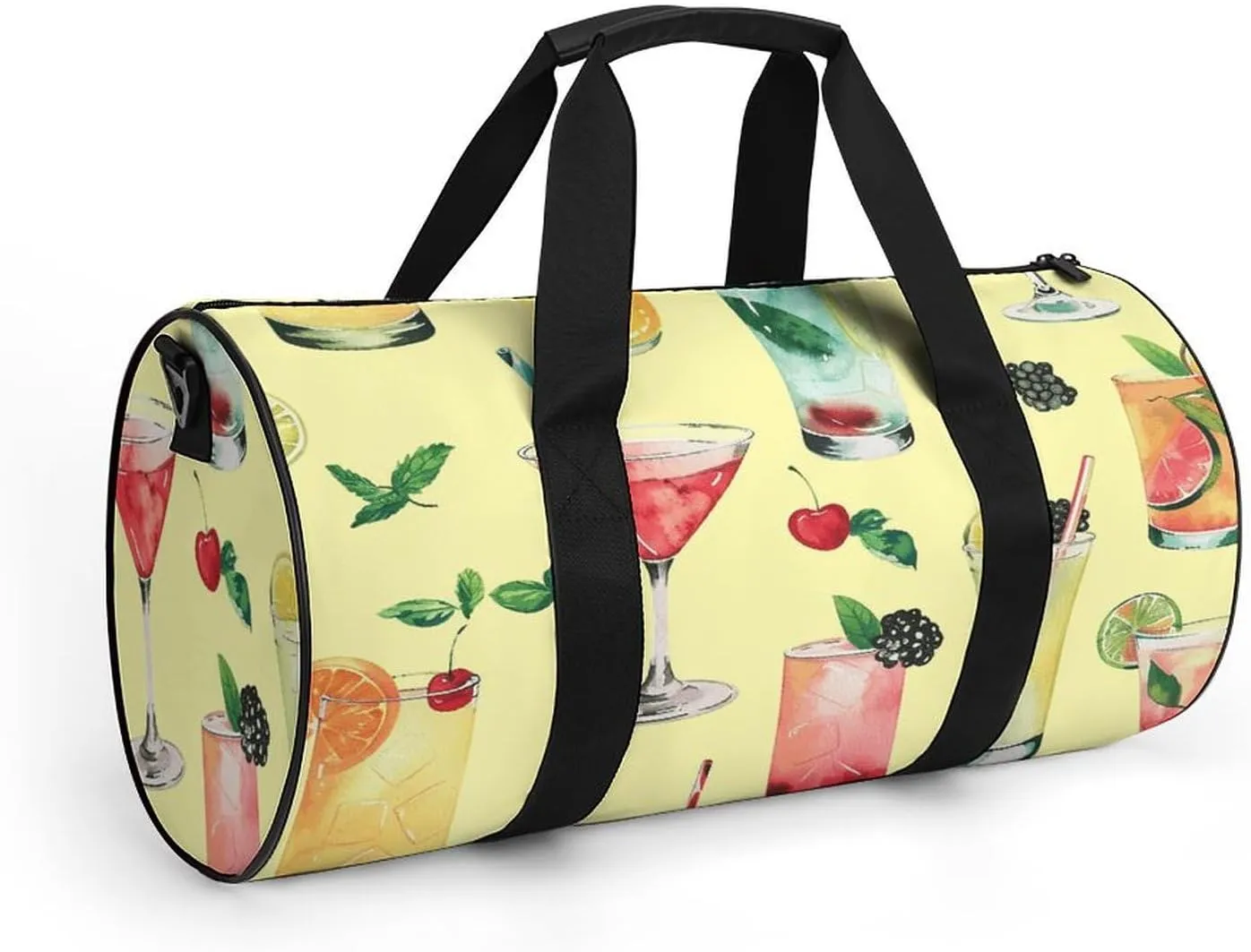Travel Duffel Bag for Men And Women,Colorful Wine Pattern Waterproof Sports Fitness Bag Portable Travel Duffel Bag