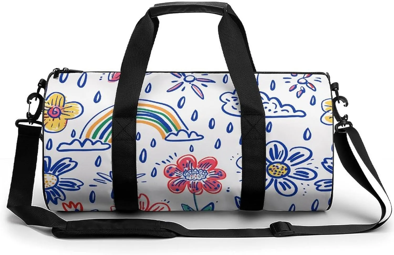 Travel Duffel Bag for Men And Women,Pastel Style Drawing Waterproof Sports Fitness Bag Portable Travel Duffel Bag