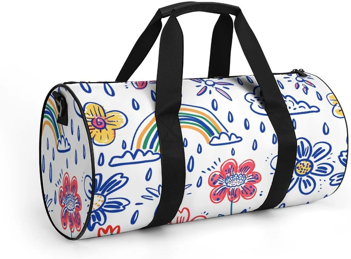 Travel Duffel Bag for Men And Women,Pastel Style Drawing Waterproof Sports Fitness Bag Portable Travel Duffel Bag