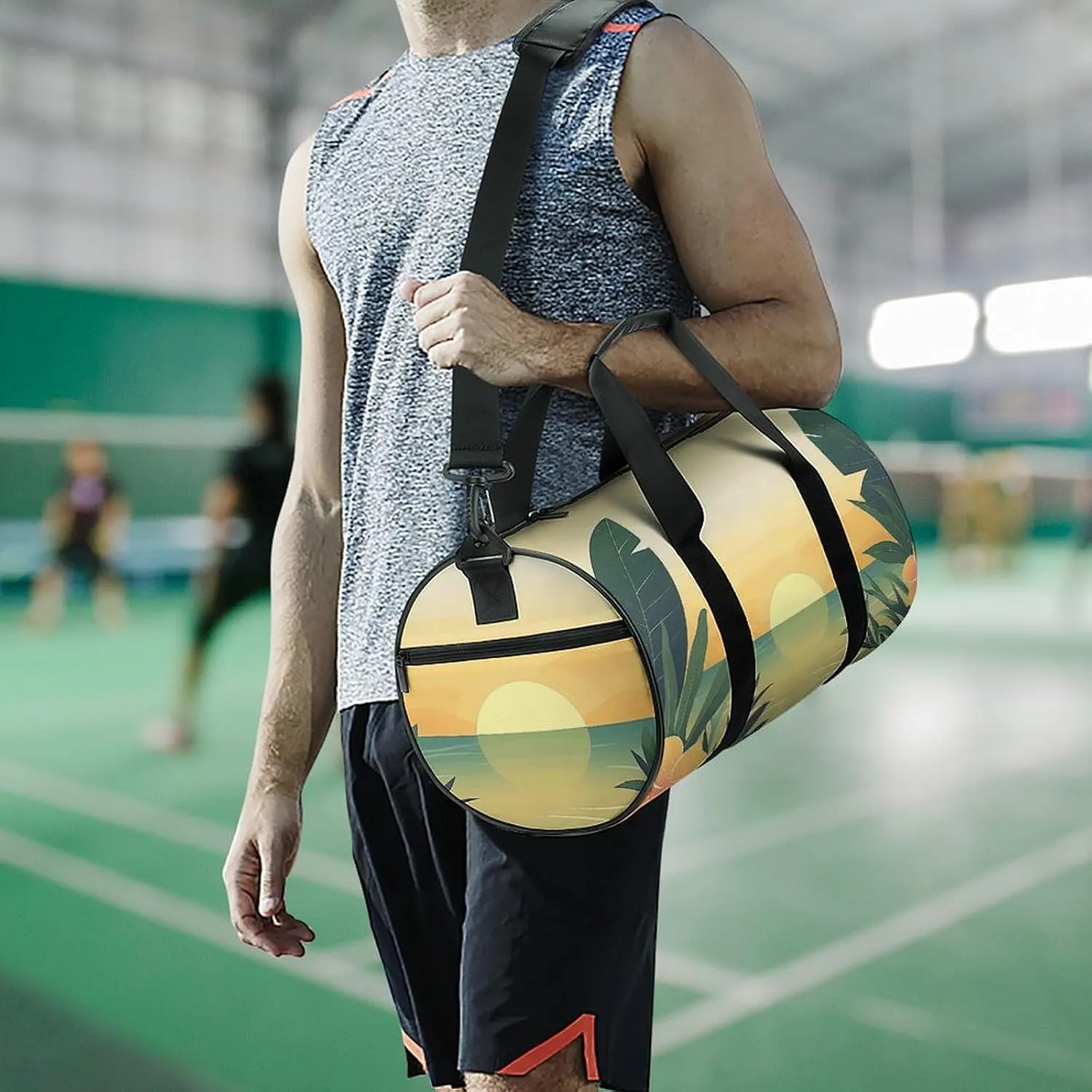 Travel Duffel Bag for Men And Women,Sun Sets over Ocean Waterproof Sports Fitness Bag Portable Travel Duffel Bag