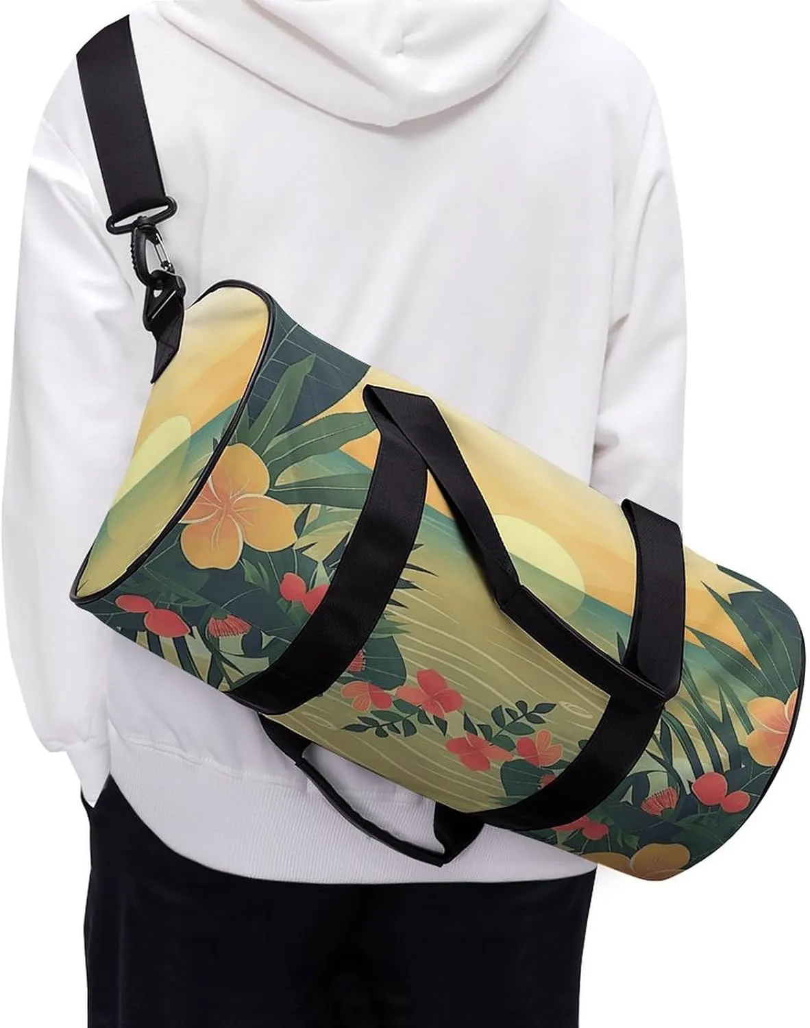 Travel Duffel Bag for Men And Women,Sun Sets over Ocean Waterproof Sports Fitness Bag Portable Travel Duffel Bag