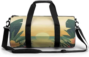 Travel Duffel Bag for Men And Women,Sun Sets over Ocean Waterproof Sports Fitness Bag Portable Travel Duffel Bag