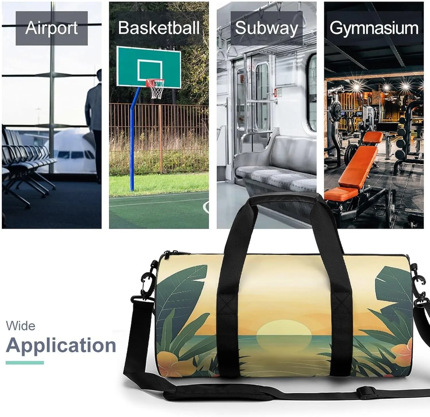 Travel Duffel Bag for Men And Women,Sun Sets over Ocean Waterproof Sports Fitness Bag Portable Travel Duffel Bag