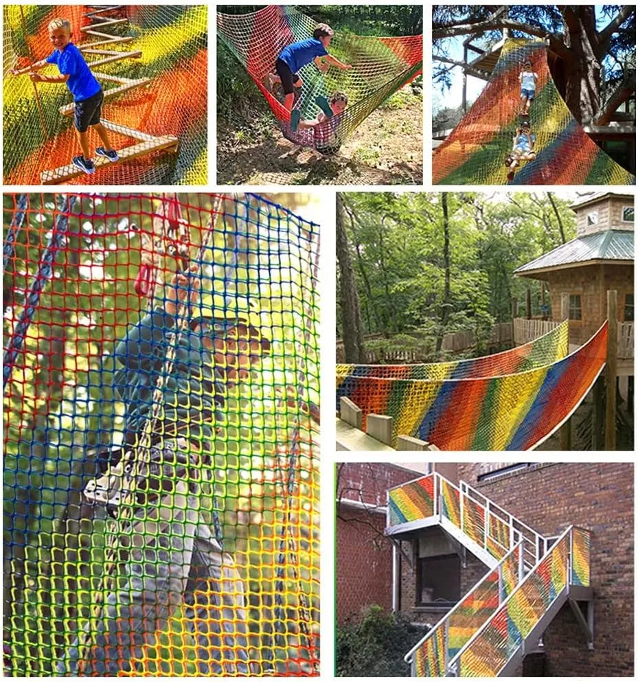 Treehouse Net Net Bridge Tree House Climbing Net Double Layers Playground Net Kids Outdoor Climbing Cargo Net