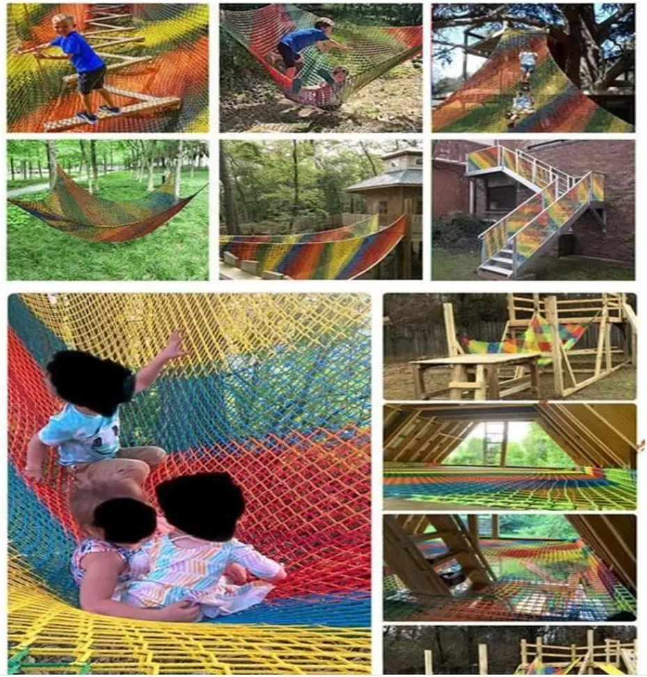 Treehouse Net Net Bridge Tree House Climbing Net Double Layers Playground Net Kids Outdoor Climbing Cargo Net
