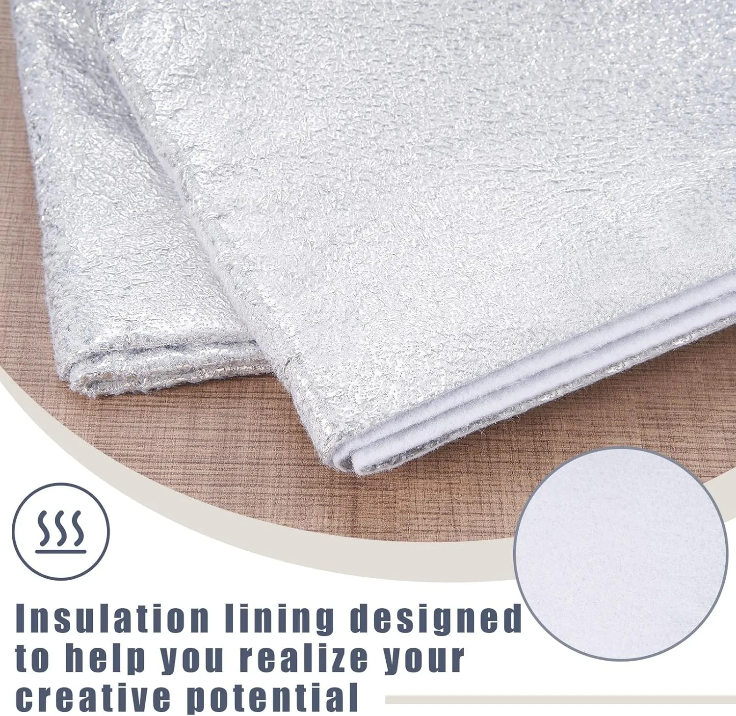 Treela 2 Pcs 45 x 24 Inch Heat Resistant Batting for Potholders Insulating Thermal Lining Batting for Potholders Heat Reflective Fabric