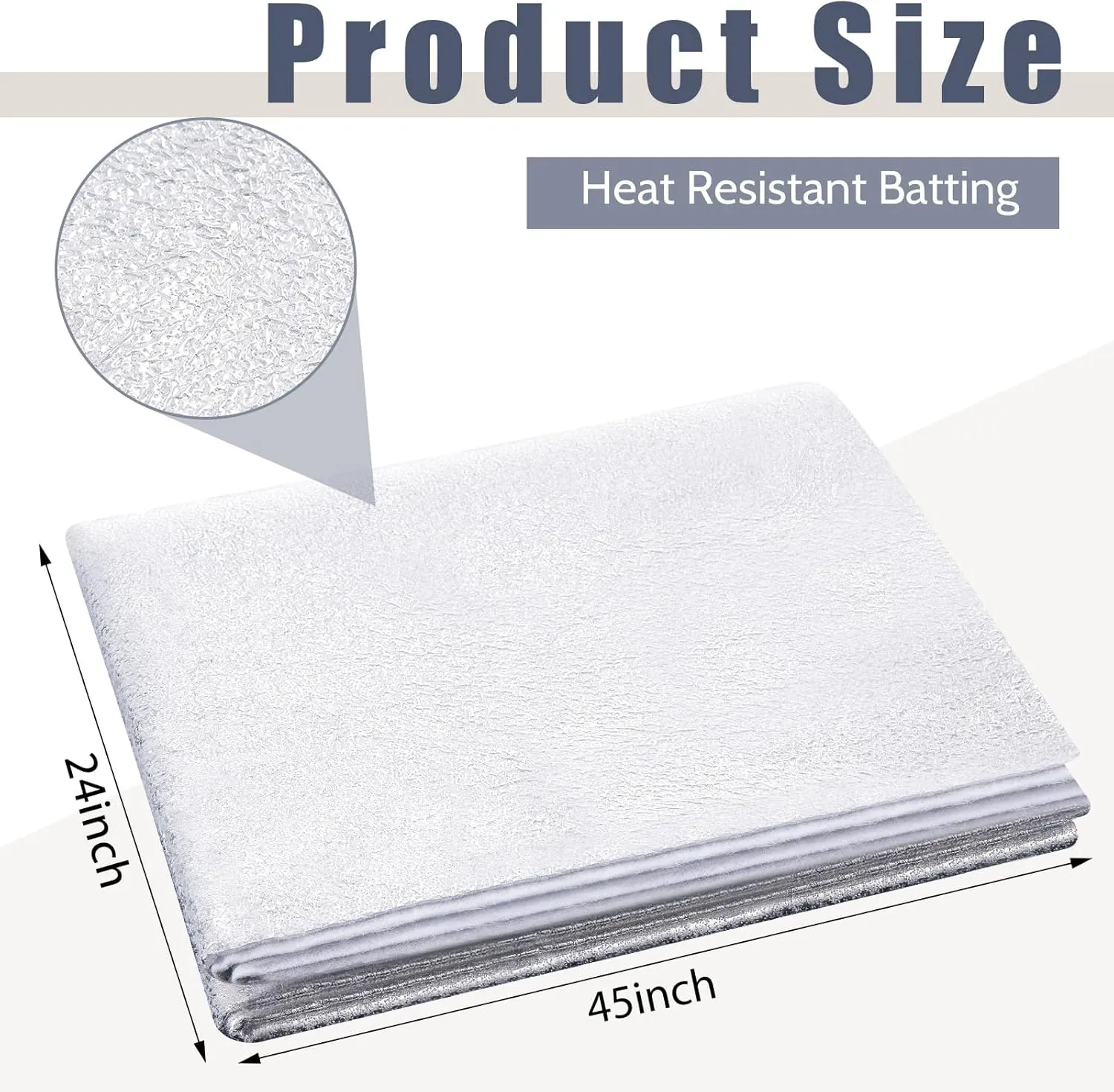 Treela 2 Pcs 45 x 24 Inch Heat Resistant Batting for Potholders Insulating Thermal Lining Batting for Potholders Heat Reflective Fabric