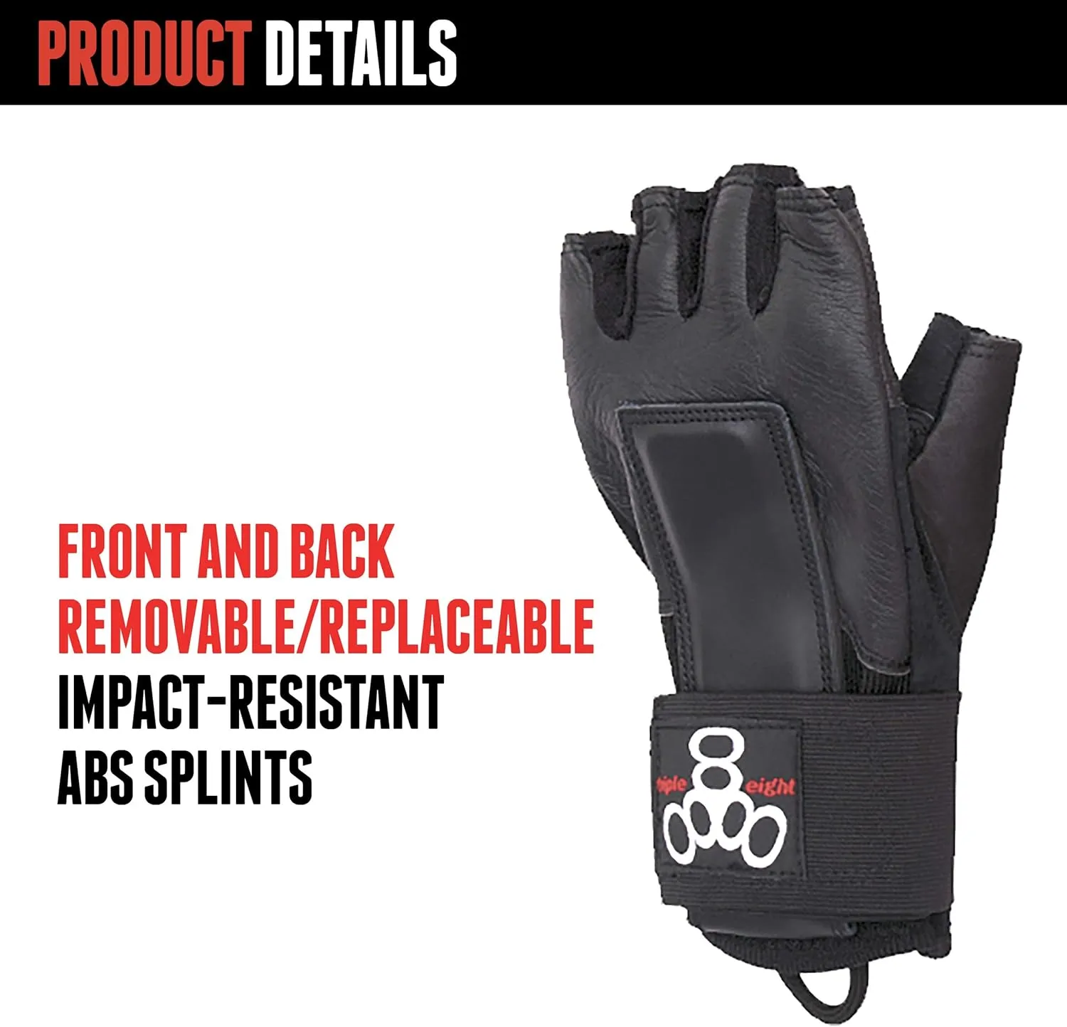 Triple Eight Hired Hands Skateboarding Wrist Guard Gloves