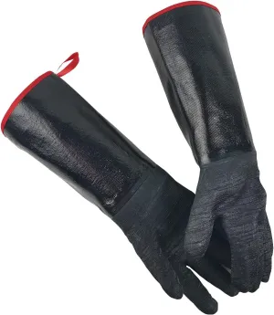 Turkey Fryer BBQ Grill Gloves 17Inch 932°F BBQ Heat Proof Gloves for Smoker BBQ Oven Gloves for Handling Heat Food on Fryer,Grill,Fireproof Long Sleeve