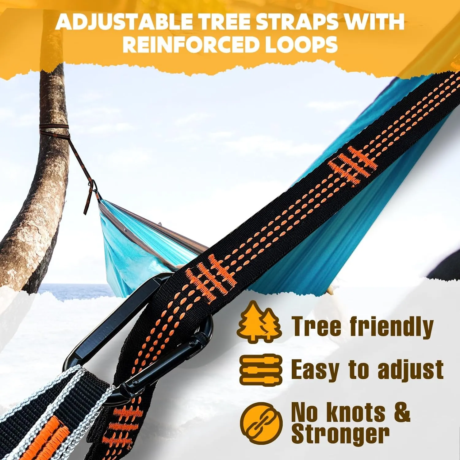 Ultra-Light Travel Camping Hammock | 300kg Load Capacity,(300x200cm) Breathable,Quick-Drying Parachute Nylon | 2 x Premium Carabiners,2 x Nylon Slings Included | for Outdoor Indoor Garden