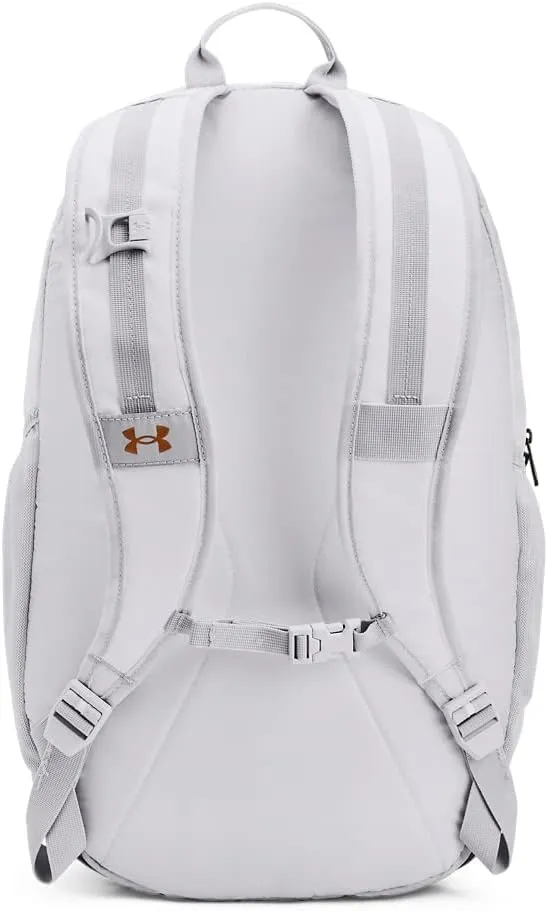 Under Armour Unisex Hustle 5.0 Team Backpack, (100) White / / Metallic Gold, One Size Fits All