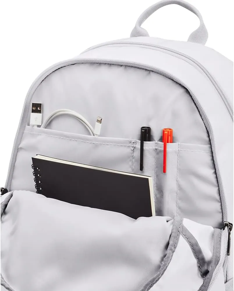 Under Armour Unisex Hustle 5.0 Team Backpack, (100) White / / Metallic Gold, One Size Fits All