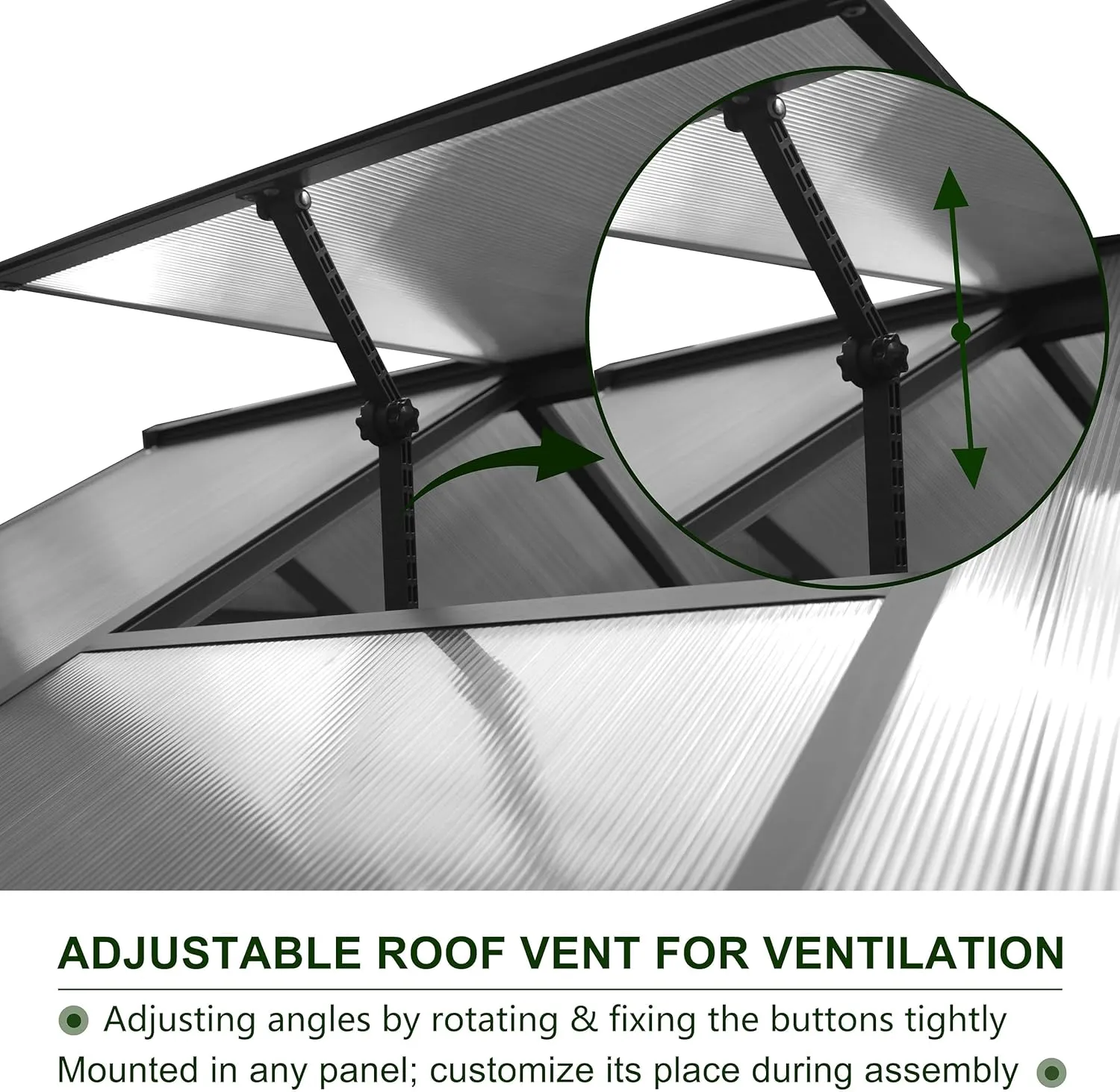 VEIKOU 6’x12’ Greenhouse for Outdoors, Upgraded Rivet Structure with 2 Vents, Lockable Door, 4mm Twin-Wall Polycarbonate, Aluminum Heavy Duty Greenhouse for Winters, Gray