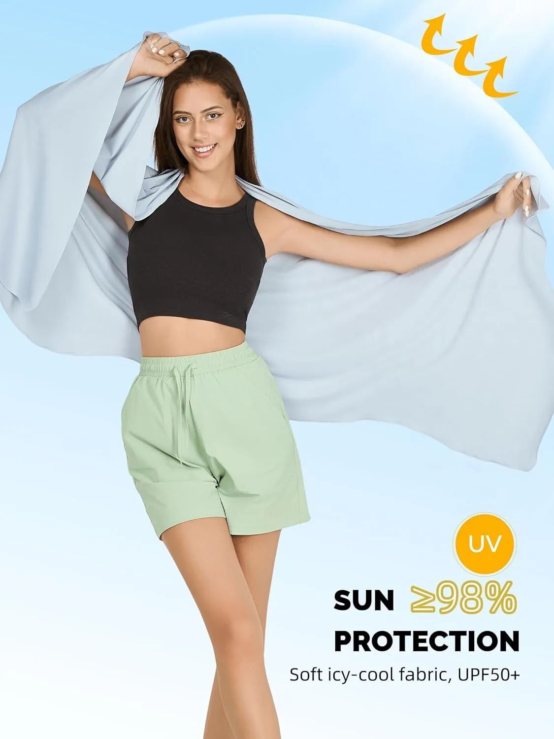 VENVSBEE Shawl Wraps For Women UPF 50  UV Sun Protection Summer Shawl Lightweight Cooling Travel Scarf Beach Cover Up