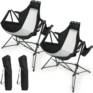 Versatile Hammock Camping Chair for Ultimate Relaxation, Adjustable Back and Comfortable Seating, Outdoor Adventures, Black