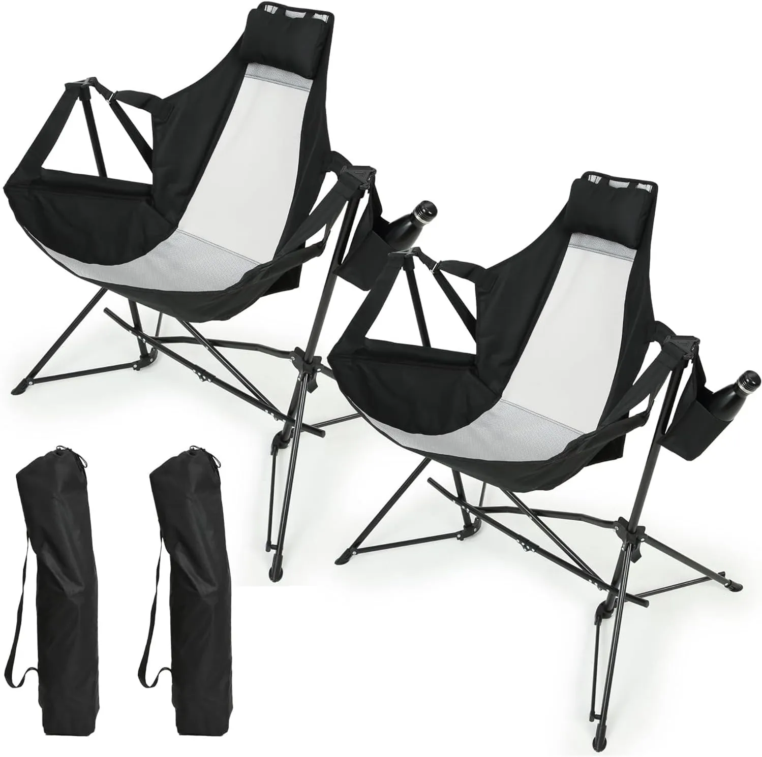 Versatile Hammock Camping Chair for Ultimate Relaxation, Adjustable Back and Comfortable Seating, Outdoor Adventures, Black