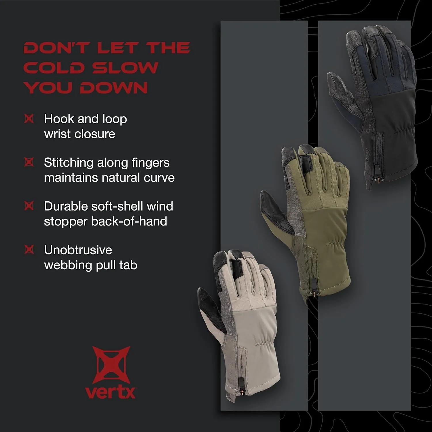 Vertx Crisp Action Mens Tactical Gloves, Water Resistant, Breathable, Touch Screen Compatible with Trigger Guard
