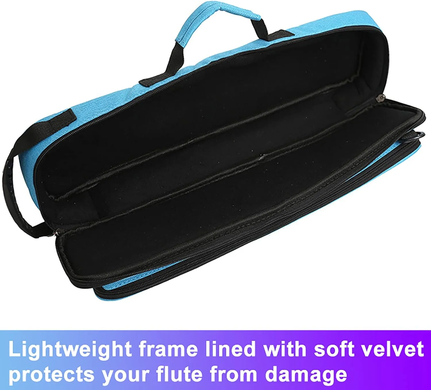 Vilihkc 17 Hole Flute Case Oxford Cloth Carrying Case Bag Flute Accessories,Waterproof Wear Resistant Flute Carrying Bag with Adjustable Shoulder Strap(17 "X4 "X2.4")