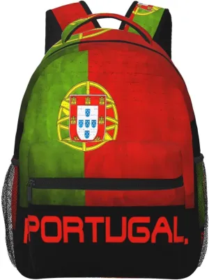 Vintage Portugal Portuguese Flag Backpack Casual Laptop Backpack Double Shoulder Bag Lightweight Backpack For Women Men Travel