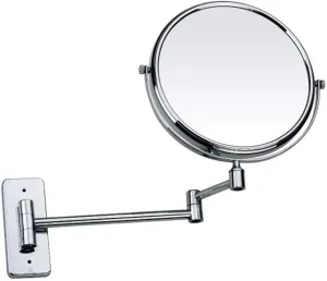 Wall-Mounted Makeup Mirror Foldable Wall-Mounted Double-Sided 3X Magnifying Mirror 360° Rotating 8-inch Mirror