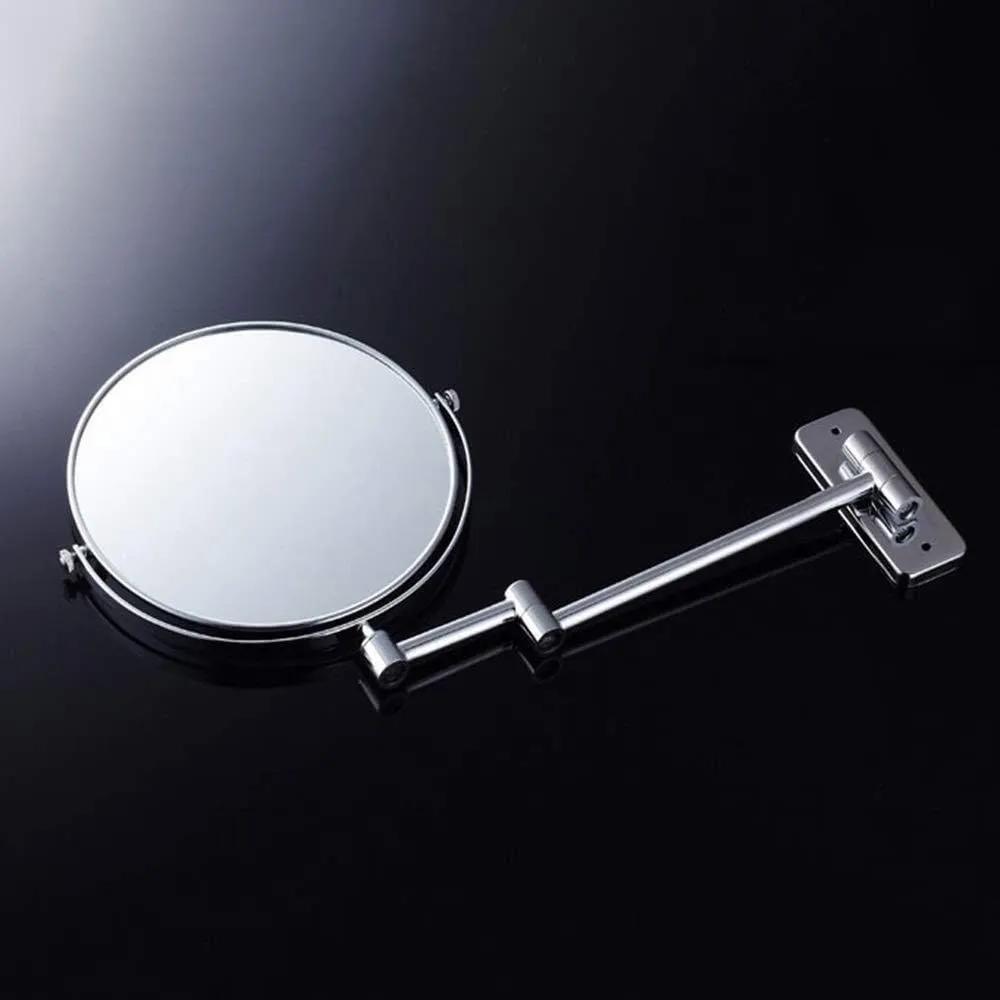 Wall-Mounted Makeup Mirror Foldable Wall-Mounted Double-Sided 3X Magnifying Mirror 360° Rotating 8-inch Mirror