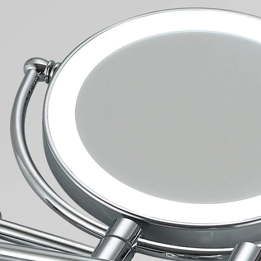 Wall-Mounted Makeup Mirror LED8 Inch Makeup Mirror Wall Mount Foldable Double Sided 3X Magnifying Mirror Makeup Mirror