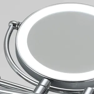 Wall-Mounted Makeup Mirror LED8 Inch Makeup Mirror Wall Mount Foldable Double Sided 3X Magnifying Mirror Makeup Mirror