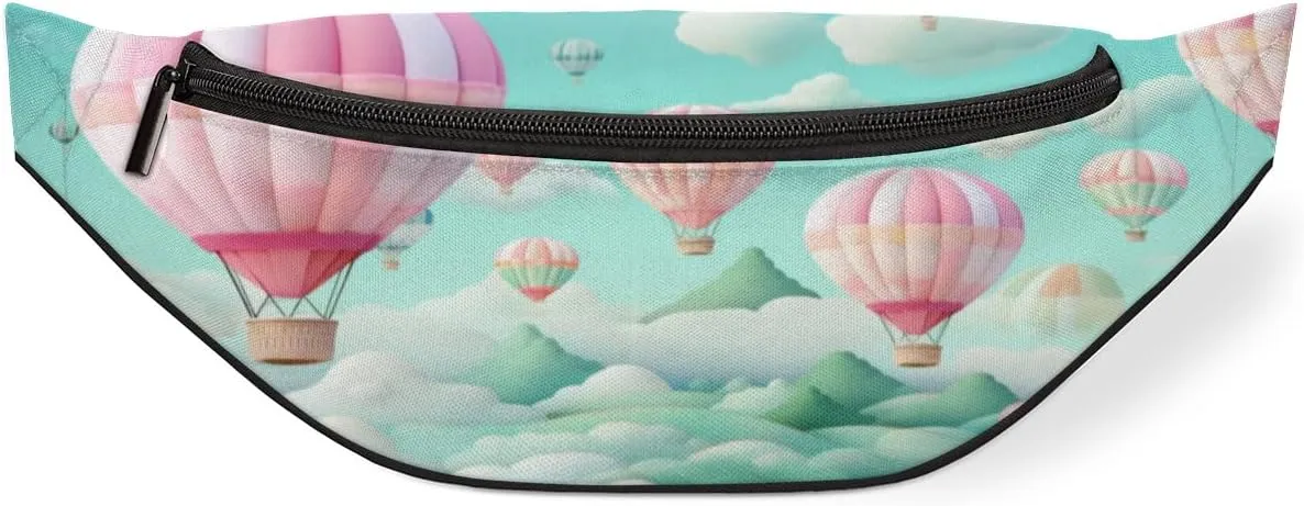 Watercolour Balloons Fanny Pack for Women Men Waist Pack Crossbody Bag with Adjustable Belt for Travel Hiking Running Cycling Festivals
