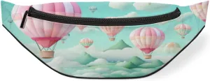 Watercolour Balloons Fanny Pack for Women Men Waist Pack Crossbody Bag with Adjustable Belt for Travel Hiking Running Cycling Festivals