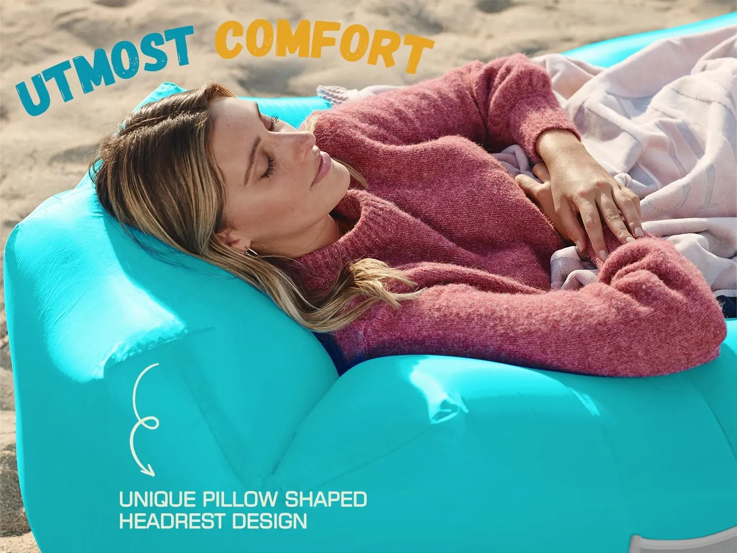 WEKAPO Inflatable Lounger Air Sofa Hammock-Portable,Water Proof& Anti-Air Leaking Design-Ideal Couch for Backyard Beach Traveling Camping Picnics & Music Festivals