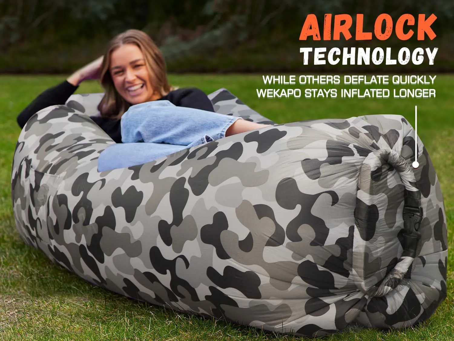 WEKAPO Inflatable Lounger Air Sofa Hammock-Portable,Water Proof& Anti-Air Leaking Design-Ideal Couch for Backyard Beach Traveling Camping Picnics & Music Festivals