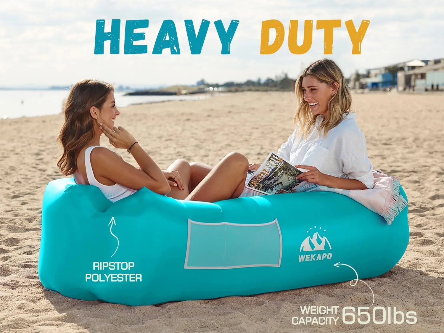 WEKAPO Inflatable Lounger Air Sofa Hammock-Portable,Water Proof& Anti-Air Leaking Design-Ideal Couch for Backyard Beach Traveling Camping Picnics & Music Festivals